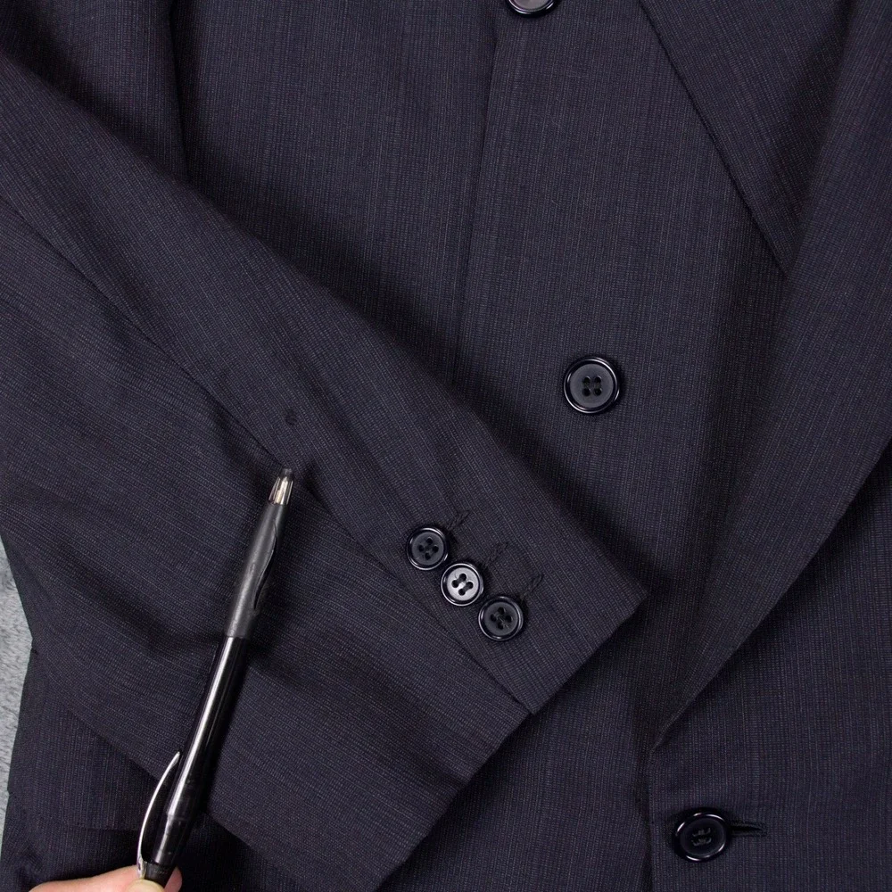 VTG Brioni Mens‎ 44R Double Breasted Wool Suit Jacket Blazer Gray Made in Italy